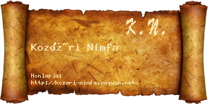 Kozári Nimfa névjegykártya